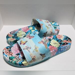 Womens Johnny Was Costa Azul Pool Slide Sandals Butterfly Floral Size 8